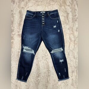 KanCan (by Maurice’s) Dark Blue Distressed Skinny Jeans